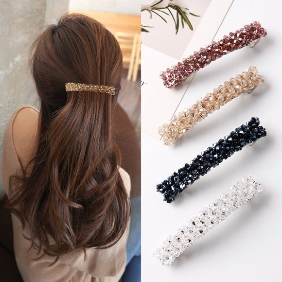 Accessories - New Crystal Hair Clip Barrette 4pack, Fine Crystals Hair Barrette, Hair Barrette